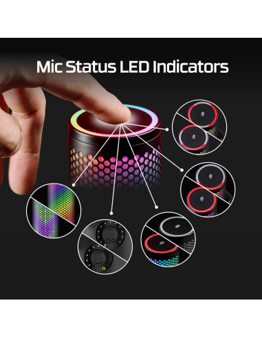 Micrófono USB HyperX QuadCast 2 S RGB para Streaming - Negro