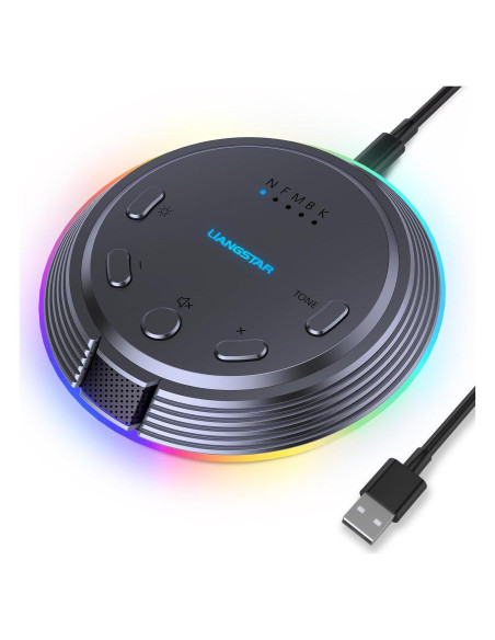 Micrófono USB Gaming LIANGSTAR HK1 con 5 Cambios de Voz y RGB Micrófono USB Gaming LIANGSTAR HK1 con 5 Cambios de Voz y RGB