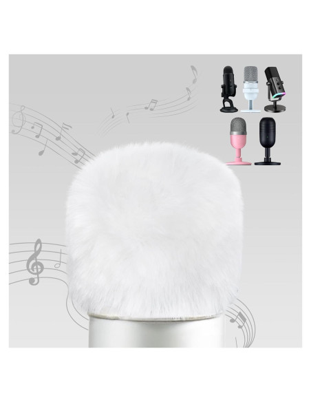 Filtro Pop Muff de Viento Peludo Blanco para Blue Yeti Filtro Pop Muff de Viento Peludo Blanco para Blue Yeti