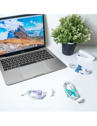 Organizador de Cables SenseAGE 5 Piezas Cuero Rosa