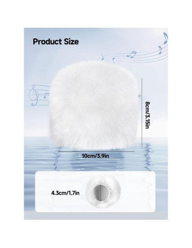 Filtro Pop Muff de Viento Peludo Blanco para Blue Yeti