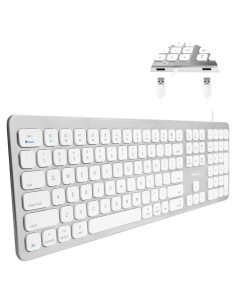 Teclado con cable Macally WKEYHUBMB para Mac - 2 puertos USB