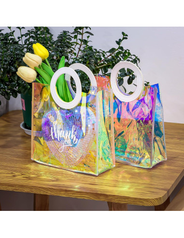 25 Bolsas de Regalo Holográficas MJOGGOTT 20x20x8 cm PVC