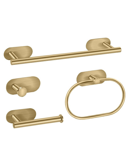 Juego de Accesorios de Baño HOHOWU 4 Piezas Oro Cepillado Juego de Accesorios de Baño HOHOWU 4 Piezas Oro Cepillado