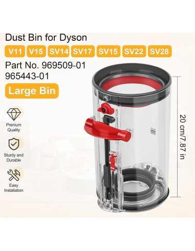 Contenedor de Repuesto RUKHOOL para Aspiradora Dyson V11 V15 SV14 SV15 SV22