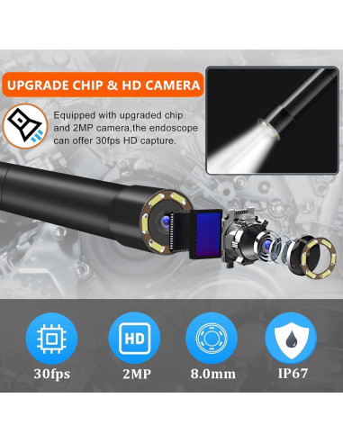 Endoscopio Inalámbrico BlueFire 10m HD WiFi 2MP Inspección