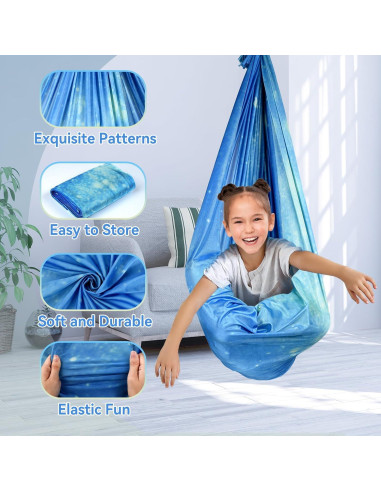 Columpio Sensorial OTraki Doble Capa 279x150cm Azul
