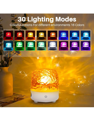 Proyector de Luz de Olas OKYUK con Altavoz Bluetooth y Control Remoto