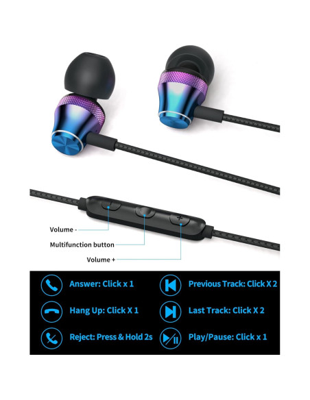 Auriculares con cable AFGHOA 3.5mm HiFi para Samsung y más Auriculares con cable AFGHOA 3.5mm HiFi para Samsung y más