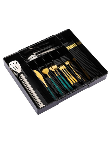 Organizador de Cubiertos IEEK Expandible Negro 37.5x33.5cm