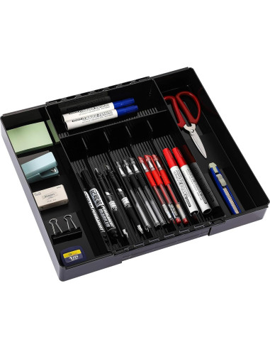 Organizador de Cubiertos IEEK Expandible Negro 37.5x33.5cm