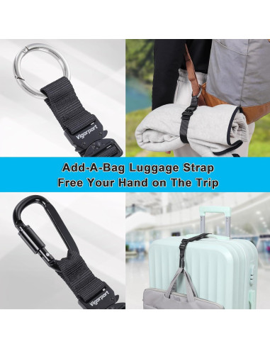 Correa de Equipaje Vigorport 2 Clips Nylon Alta Resistencia