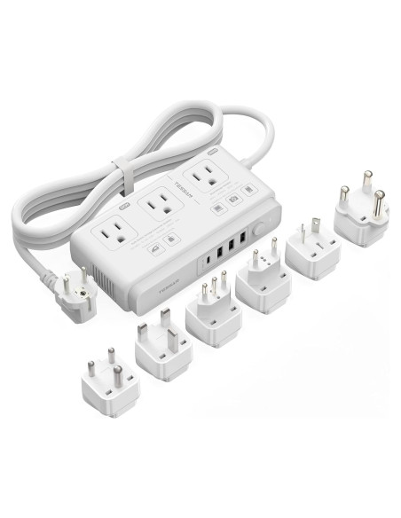 Convertidor de Voltaje TESSAN 220V a 110V con 4 USB Convertidor de Voltaje TESSAN 220V a 110V con 4 USB