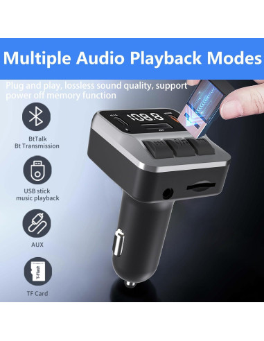 Transmisor FM Bluetooth 5.3 SYENGKKY con Cargador Dual 30W