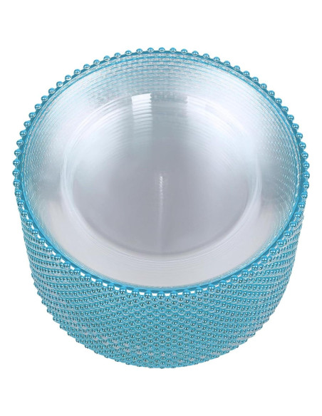 25 Platos Cargadores DYRABREST 32cm Redondos Transparentes Azul 25 Platos Cargadores DYRABREST 32cm Redondos Transparentes Azul