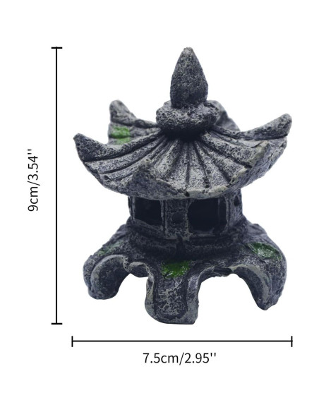 Estatua Pagoda Zen Saim de Resina para Jardín y Acuario Estatua Pagoda Zen Saim de Resina para Jardín y Acuario