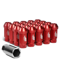 Tuercas de Llantas J2 Engineering M12x1.25 20Pcs 50mm Rojo