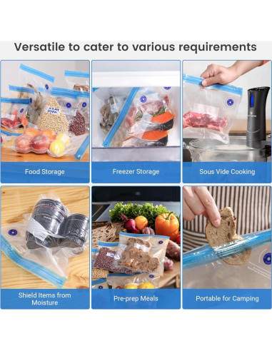 Bolsas de Sellado al Vacío BlitzHome 29 Piezas Reutilizables