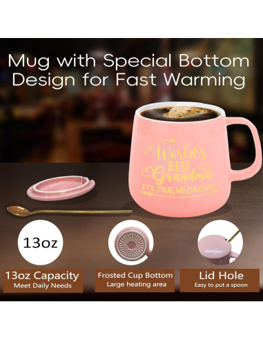 Calentador de Taza Eléctrico Dolficy con Taza para Abuela