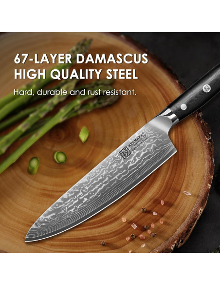 Cuchillo de Chef KEEMAKE 20.32 cm Acero Damasco VG10 Ergonómico Cuchillo de Chef KEEMAKE 20.32 cm Acero Damasco VG10 Ergonómico