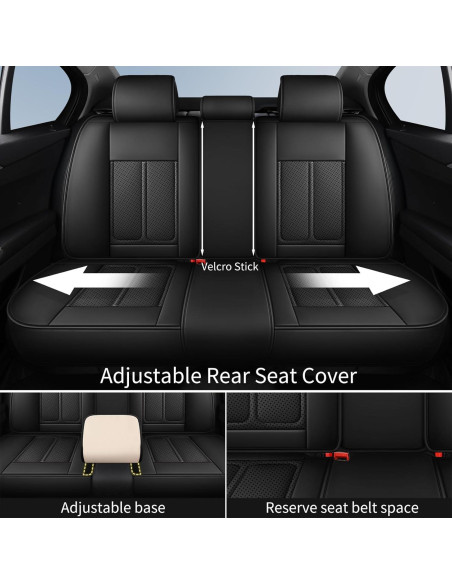 Cubiertas de Asiento de Coche QHYBCK para Toyota Yaris 2012-2018, Negro Cubiertas de Asiento de Coche QHYBCK para Toyota Yaris 2012-2018, Negro