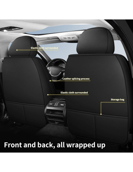 Cubiertas de Asiento de Coche QHYBCK para Toyota Yaris 2012-2018, Negro Cubiertas de Asiento de Coche QHYBCK para Toyota Yaris 2012-2018, Negro