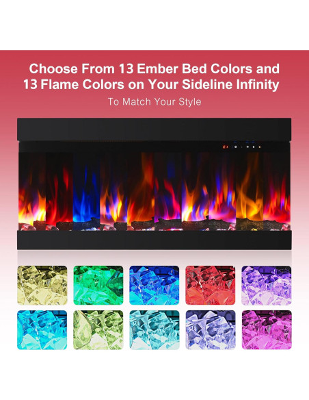 Chimenea eléctrica empotrada Mexhom 91.44 cm 12 colores llama Chimenea eléctrica empotrada Mexhom 91.44 cm 12 colores llama
