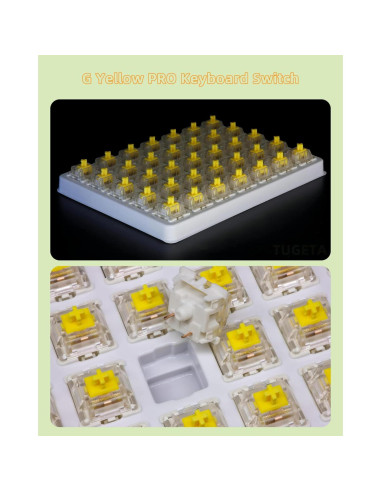 Interruptores Gateron Amarillos Prelubricados para Teclado Mecánico - 70 Piezas