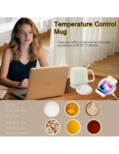 Taza Calentadora Inteligente Cetuximise 13 Oz Blanca 2025