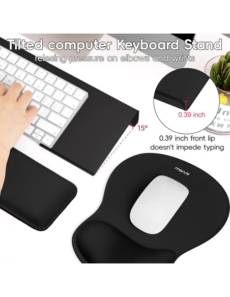 Soporte para Teclado y Reposamuñecas MOSISO Negro Ergonómico Soporte para Teclado y Reposamuñecas MOSISO Negro Ergonómico