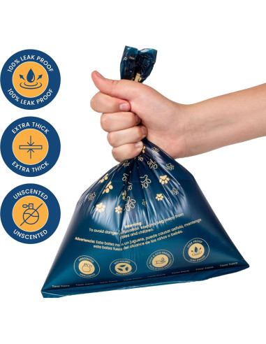 Bolsas para Excremento LOVING Paws - 140 Extra Gruesas y Resistentes
