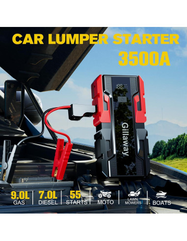 Arrancador de Batería Gillaway 3500A 12V para Coche