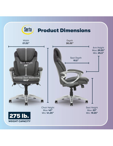 Silla Ejecutiva Serta Bryce Ergonómica con Soporte Lumbar