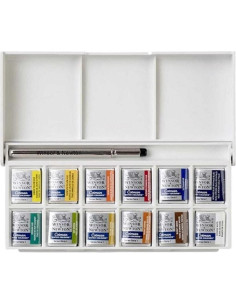 Set de Acuarelas Cotman Winsor & Newton 12 Pastillas y Pincel 2
