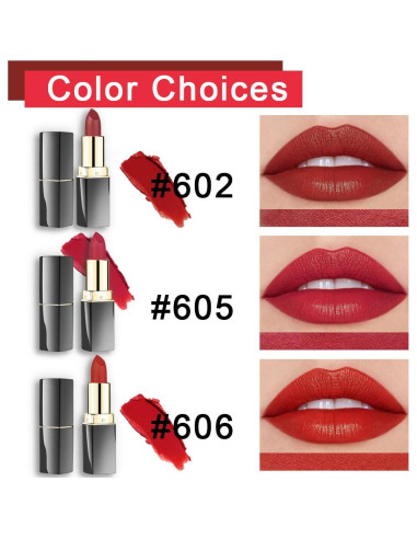 Set de Lápiz Labial Mate Rojo evpct 3 Pcs Larga Duración