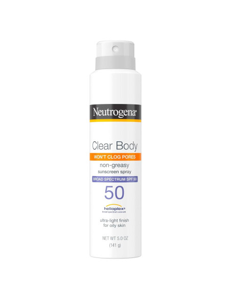 Spray Solar Neutrogena Clear Body SPF 50, 170 g, No Graso Spray Solar Neutrogena Clear Body SPF 50, 170 g, No Graso