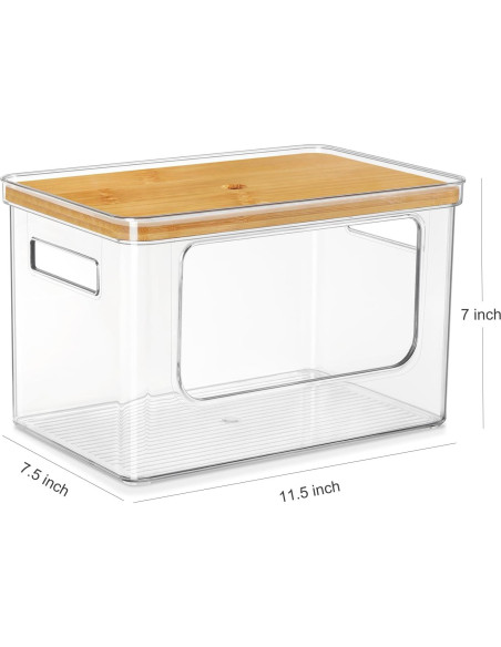Organizador Apilable Hudgan con Tapa de Bambú 124L Organizador Apilable Hudgan con Tapa de Bambú 124L