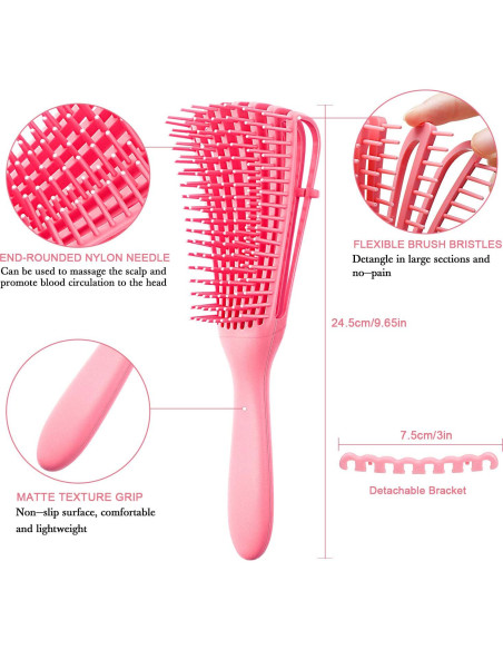 Cepillo Desenredante para Cabello Afroamericano Boao - 2 Piezas Cepillo Desenredante para Cabello Afroamericano Boao - 2 Piezas