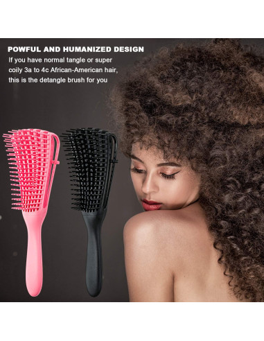 Cepillo Desenredante para Cabello Afroamericano Boao - 2 Piezas