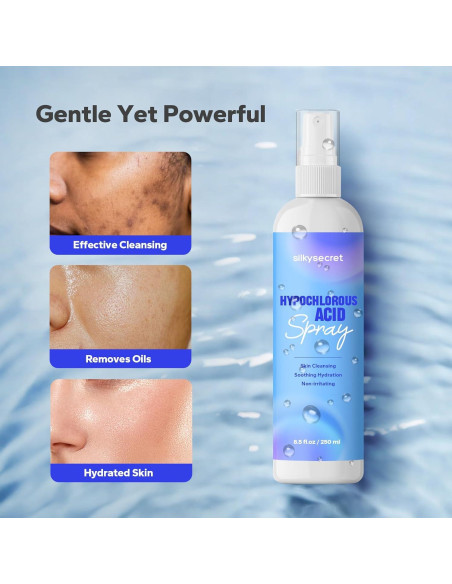 Spray de Ácido Hipocloroso SilkySecret 250 ml - Limpiador Facial Hipoalergénico Spray de Ácido Hipocloroso SilkySecret 250 ml - Limpiador Facial Hipoalergénico