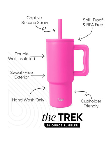 Taza Trek Simple Modern 24 oz con Asa y Tapa Silicona
