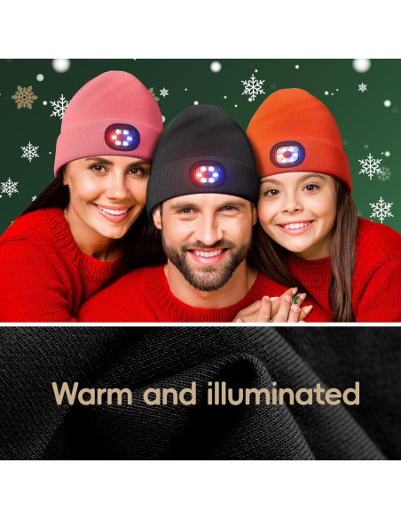 Gorro Unisex con Luz LED Olulse Negro para Invierno Gorro Unisex con Luz LED Olulse Negro para Invierno