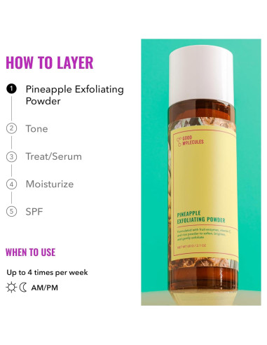 Polvo Exfoliante Facial Good Molecules Piña 60g - Suave y Natural
