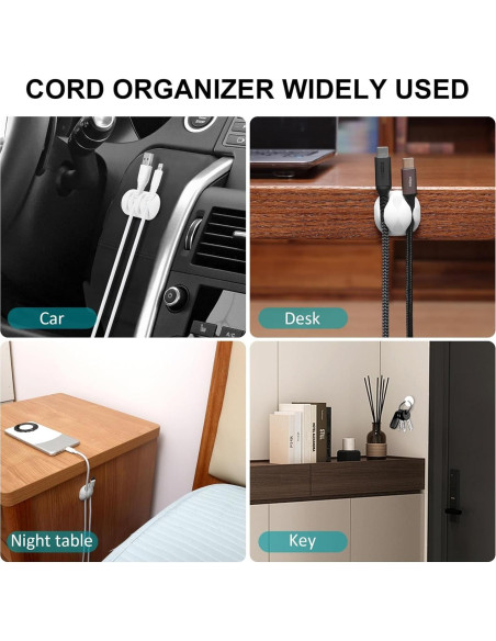 Organizador de Cables WDBmla 16 Pack Blanco Ajustable Organizador de Cables WDBmla 16 Pack Blanco Ajustable