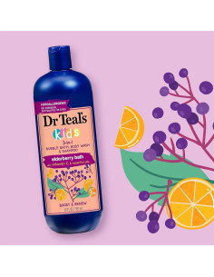 Baño de Saúco 3 en 1 Dr Teal 590 ml - Burbujas, Gel y Champú 2