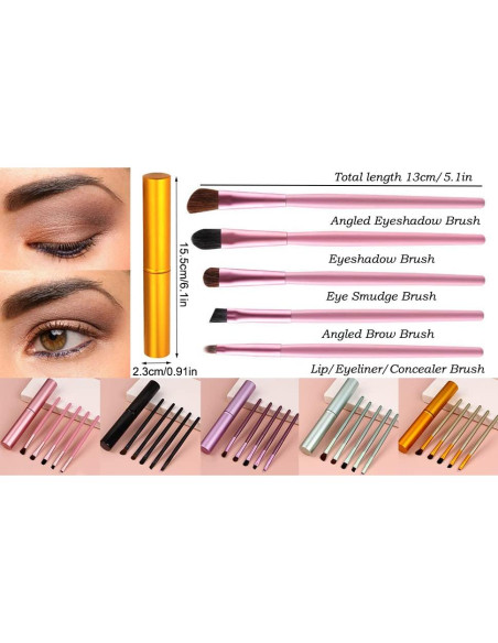 Juego de Brochas de Maquillaje de Ojos AKOAK 5 Piezas Verde Juego de Brochas de Maquillaje de Ojos AKOAK 5 Piezas Verde