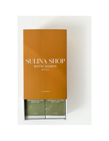 Jabón de Menta y Árbol de Té Sulina Shop - Hidratante 4 Pzas