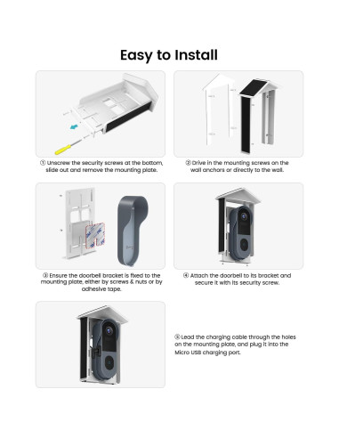 Cargador Solar XTU para Timbre de Video 2da Generación IP65