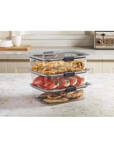 Contenedor de Almacenamiento Rubbermaid Brilliance 9.6L 3 Piezas