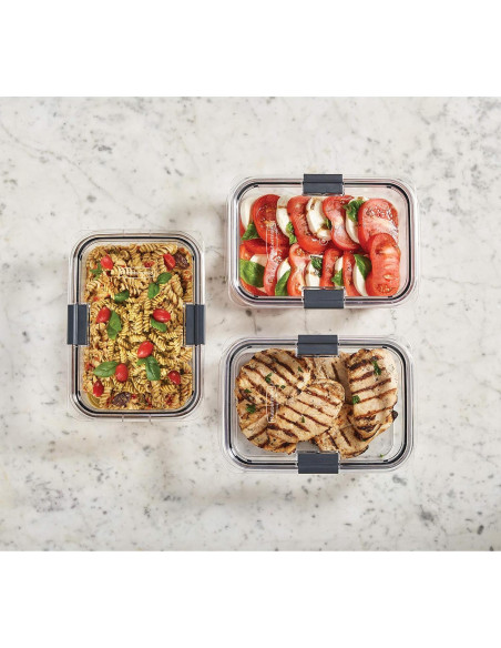 Contenedor de Almacenamiento Rubbermaid Brilliance 9.6L 3 Piezas Contenedor de Almacenamiento Rubbermaid Brilliance 9.6L 3 Piezas